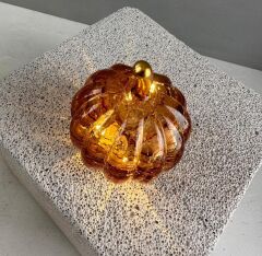 LED IŞIKLI CAM KABAK DEKOR KAHVE