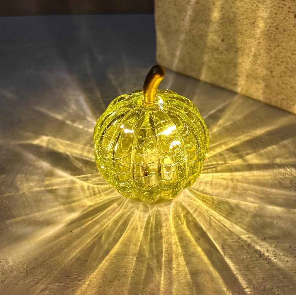 LED IŞIKLI CAM KABAK DEKOR YEŞİL