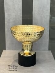 METAL AYAKLI YUVARLAK DÖVME VAZO GOLD