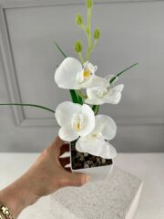 3'LÜ YAPAY MİNİ ISLAK ORKİDE SETİ 30 CM