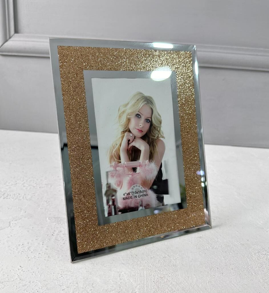 GOLD SİMLİ AYNALI ÇERÇEVE 10X15 CM