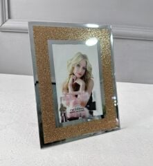 GOLD SİMLİ AYNALI ÇERÇEVE 10X15 CM
