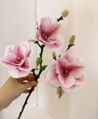 LÜKS 3 KAFALI ISLAK MANOLYA DALI PEMBE 55 CM