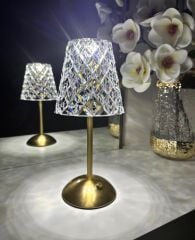KRİSTAL MODEL DOKUNMATİK LED ABAJUR MASA LAMBASI 30 CM