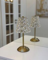 KRİSTAL MODEL DOKUNMATİK LED ABAJUR MASA LAMBASI 30 CM
