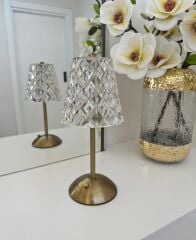 KRİSTAL MODEL DOKUNMATİK LED ABAJUR MASA LAMBASI 30 CM