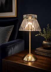 LÜKS PİLELİ MODEL DOKUNMATİK LED ABAJUR MASA LAMBASI 32 CM