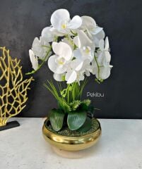 GOLD UFO SAKSIDA 3 DAL ISLAK ORKİDE ARANJMANI