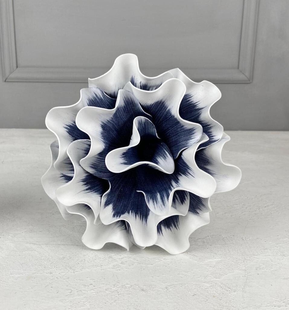 LACİVERT BEYAZ YAPAY LATEKS EVA ÇİÇEK