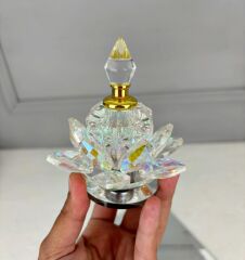 KRİSTAL PARFÜM ŞİŞESİ DÖNER STANTLI NİLÜFER MODEL GOLD