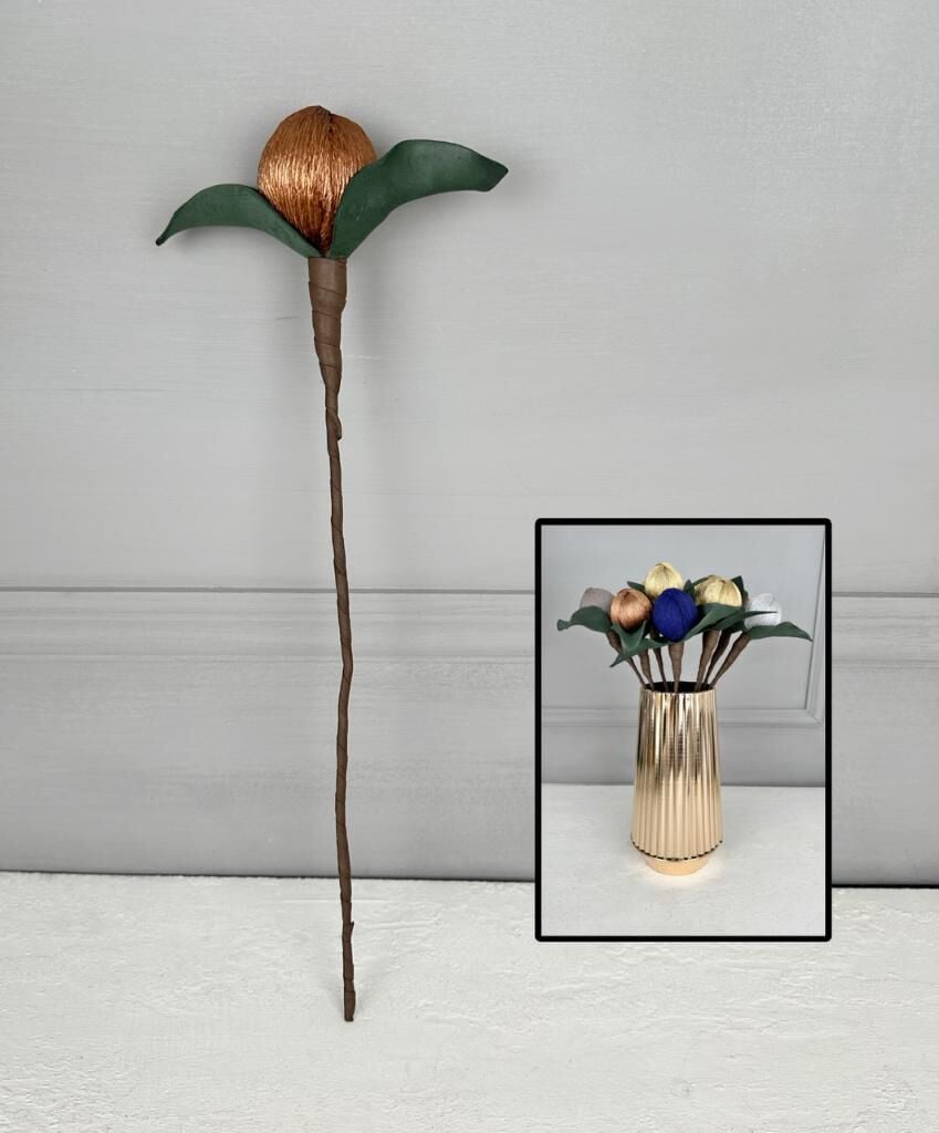 YAPAY LATEKS TOP ÇİÇEK KAHVE