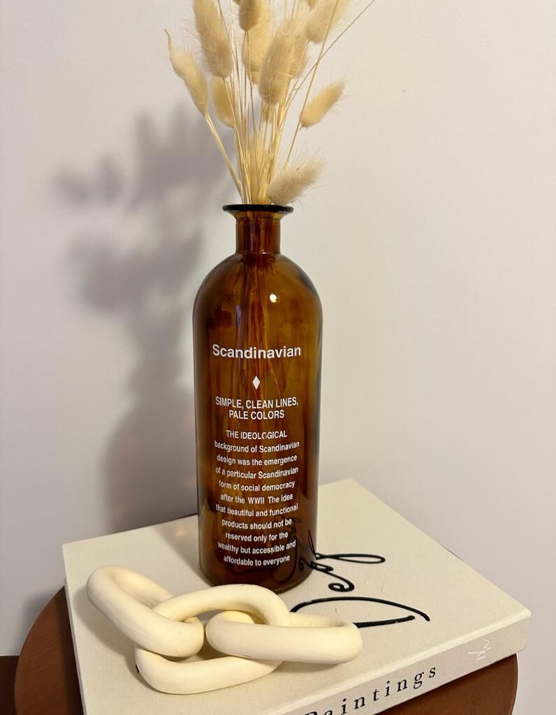 BOHEM İSKANDİNAV AMBER CAM VAZO 25 CM