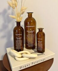 BOHEM İSKANDİNAV AMBER CAM VAZO 25 CM