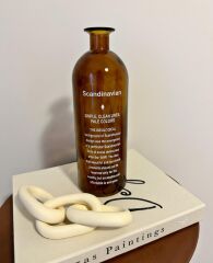 BOHEM İSKANDİNAV AMBER CAM VAZO 25 CM