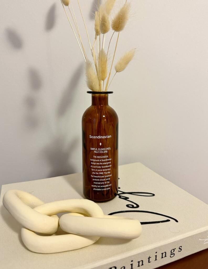 BOHEM İSKANDİNAV AMBER CAM VAZO 16 CM