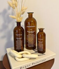 3'LÜ BOHEM İSKANDİNAV AMBER CAM VAZO SETİ