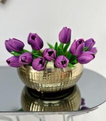 LÜKS PASLANMAZ ÇELİK SAKSI KARE DESEN ESKİTME 25 CM