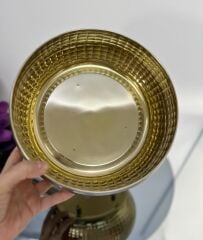 LÜKS PASLANMAZ ÇELİK SAKSI KARE DESEN ESKİTME 25 CM