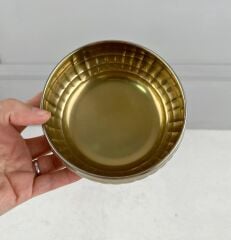LÜKS MİNİ PASLANMAZ ÇELİK SAKSI KASE KARE DESEN GOLD 12 CM