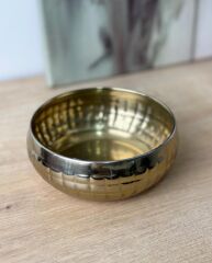 LÜKS MİNİ PASLANMAZ ÇELİK SAKSI KASE KARE DESEN GOLD 12 CM