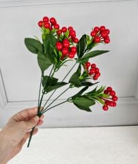 YAPRAKLI YAPAY KOKİNA BUKET KIRMIZI