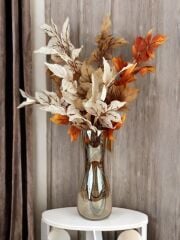 KUM SAATİ MODEL UZUN CAM VAZO GOLD 30 CM