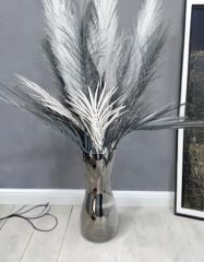 KUM SAATİ MODEL UZUN CAM VAZO FÜME 30 CM