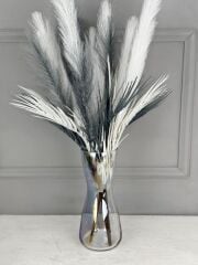 KUM SAATİ MODEL UZUN CAM VAZO YANSIMALI ŞEFFAF 30 CM