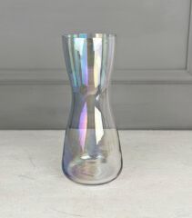 KUM SAATİ MODEL UZUN CAM VAZO YANSIMALI ŞEFFAF 30 CM