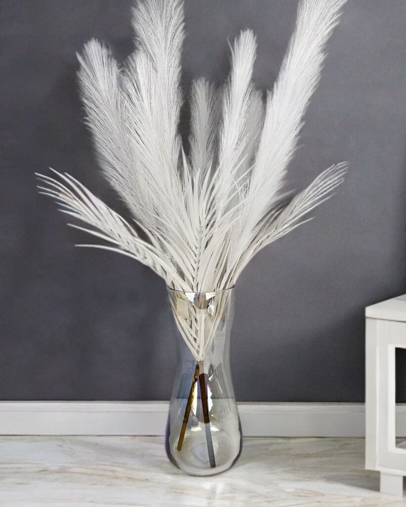 KUM SAATİ MODEL UZUN CAM VAZO YANSIMALI ŞEFFAF 30 CM