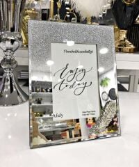 AYNALI ÇERÇEVE YAPRAK GÜMÜŞ KÜÇÜK