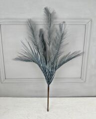UZUN TÜYLÜ YAPAY YELPAZE ÇİÇEK BUKETİ GRİ
