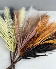 UZUN TÜYLÜ YAPAY YELPAZE ÇİÇEK BUKETİ GRİ