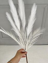 UZUN TÜYLÜ YAPAY YELPAZE ÇİÇEK BUKETİ BEYAZ