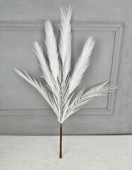 UZUN TÜYLÜ YAPAY YELPAZE ÇİÇEK BUKETİ BEYAZ