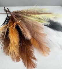 UZUN TÜYLÜ YAPAY YELPAZE ÇİÇEK BUKETİ KREM