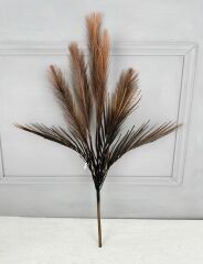 UZUN TÜYLÜ YAPAY YELPAZE ÇİÇEK BUKETİ KAHVE