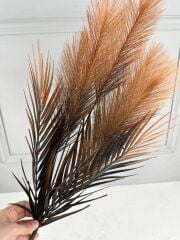 UZUN TÜYLÜ YAPAY YELPAZE ÇİÇEK BUKETİ KAHVE
