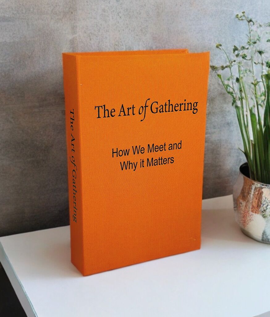 KUMAŞ KAPLI DEKORATİF KİTAP KUTUSU TURUNCU