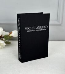 KUMAŞ KAPLI DEKORATİF KİTAP KUTUSU SİYAH GÜMÜŞ