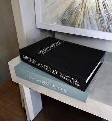 KUMAŞ KAPLI DEKORATİF KİTAP KUTUSU SİYAH GÜMÜŞ