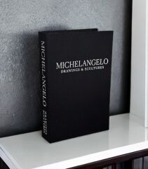 KUMAŞ KAPLI DEKORATİF KİTAP KUTUSU SİYAH GÜMÜŞ