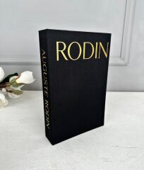 KUMAŞ KAPLI DEKORATİF KİTAP KUTUSU SİYAH GOLD