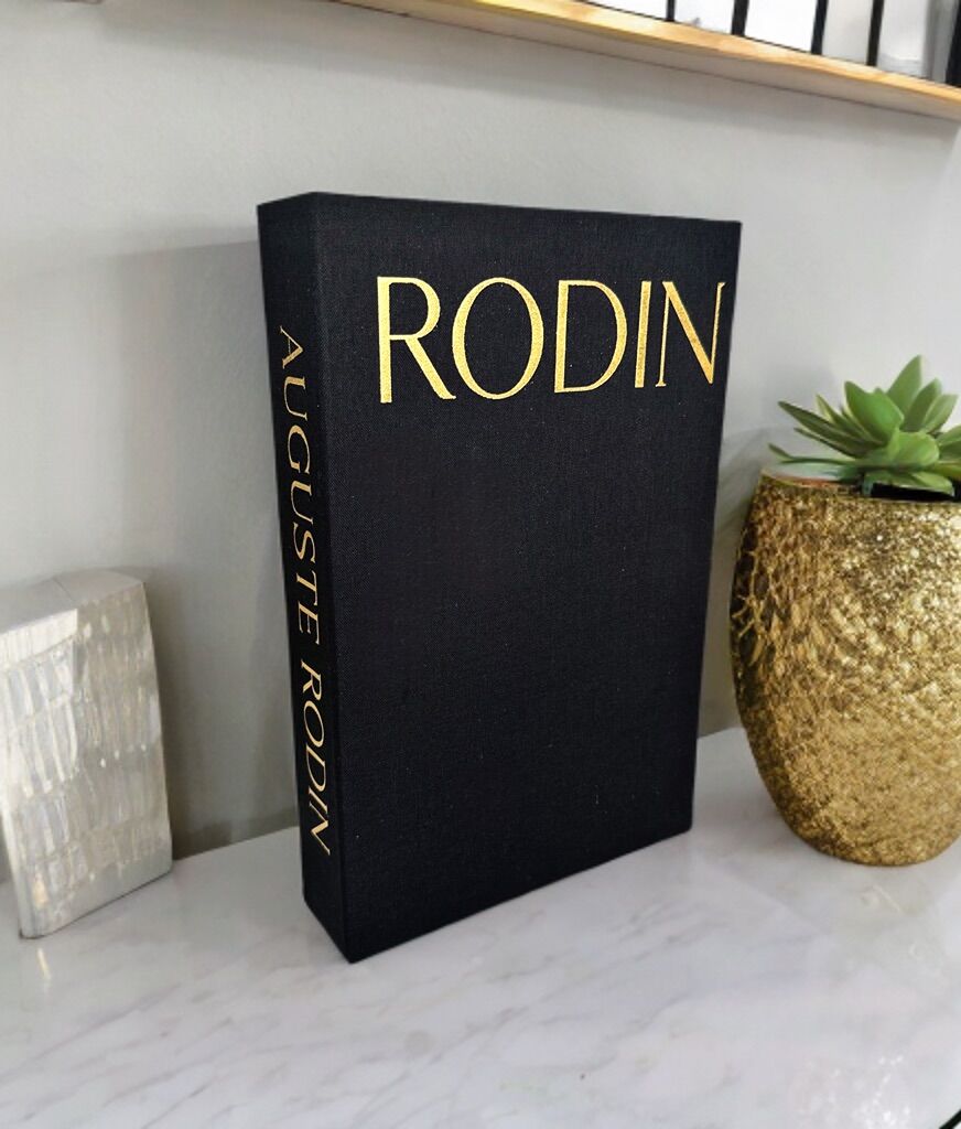 KUMAŞ KAPLI DEKORATİF KİTAP KUTUSU SİYAH GOLD