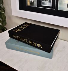 KUMAŞ KAPLI DEKORATİF KİTAP KUTUSU SİYAH GOLD