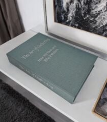 KUMAŞ KAPLI DEKORATİF KİTAP KUTUSU KAROLİNA MAVİ GÜMÜŞ