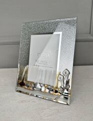 AYNALI SİMLİ ÇERÇEVE ÇİÇEKLİ GÜMÜŞ 10X15 CM