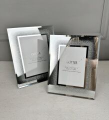 AYNALI SİMLİ ÇERÇEVE GÜMÜŞ 10X15 CM