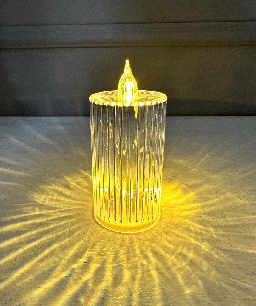 SİLİNDİR MODEL PİLLİ LED MUM 13 CM