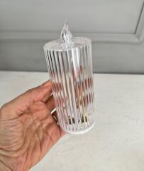 SİLİNDİR MODEL PİLLİ LED MUM 15 CM